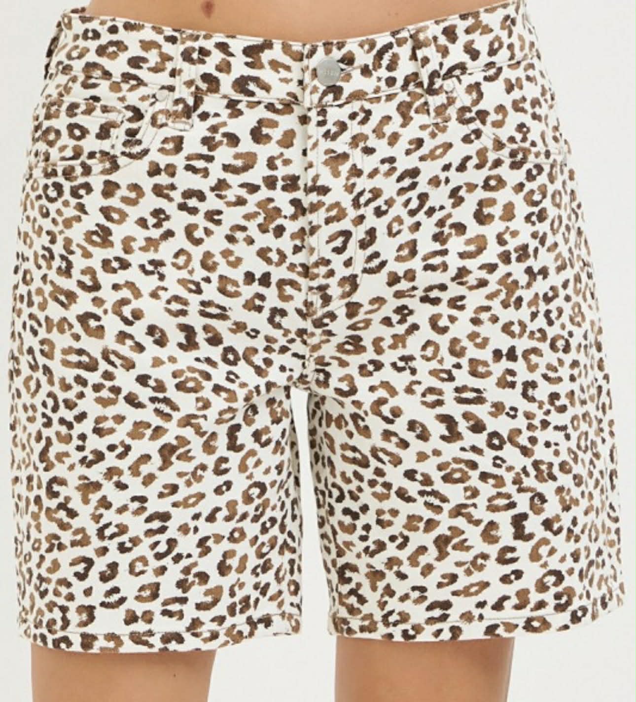 Risen Leopard Cream Shorts