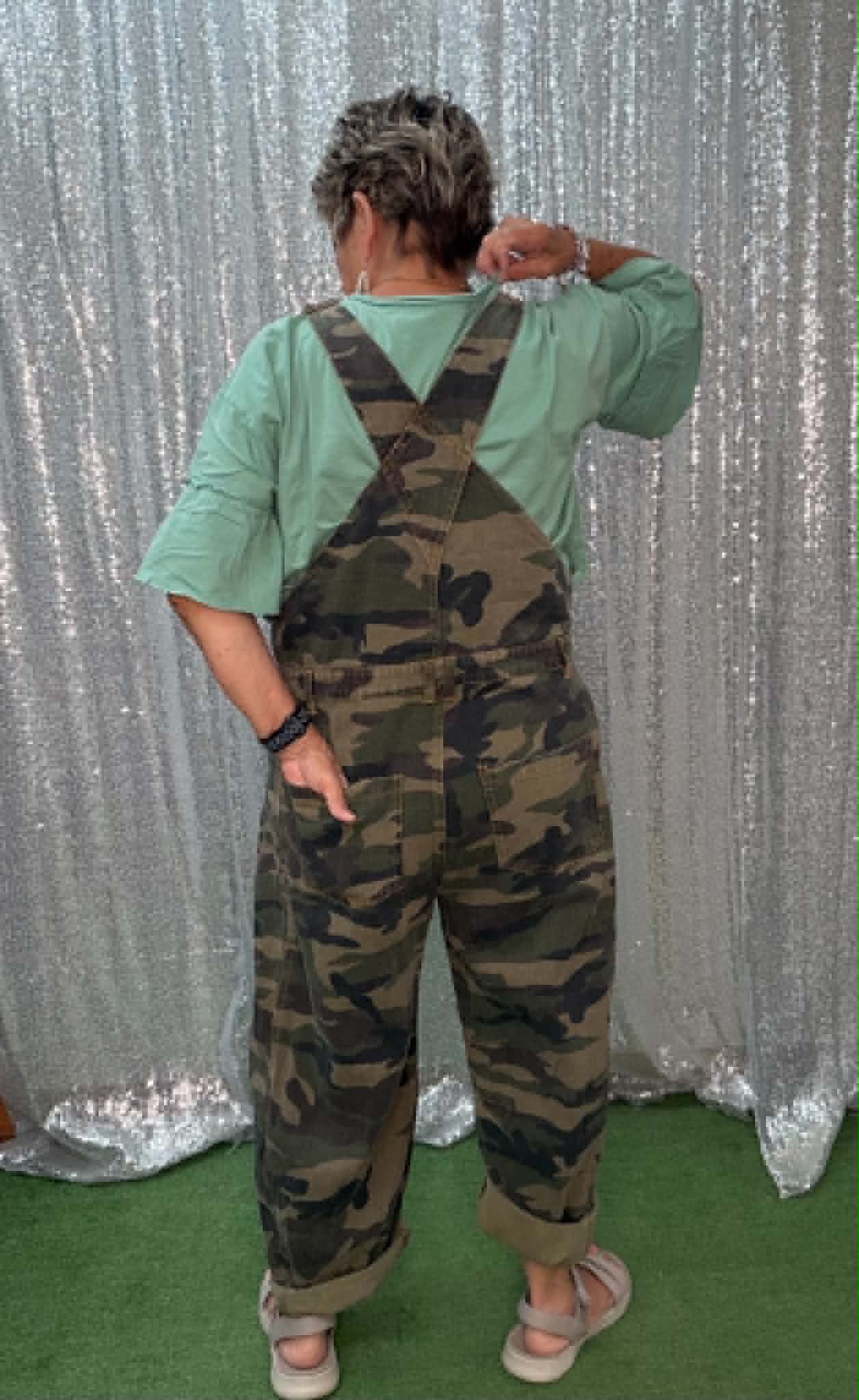 Oddi Washed Camo Overalls