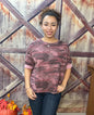 Made In Italy Camo Raw Seam Top