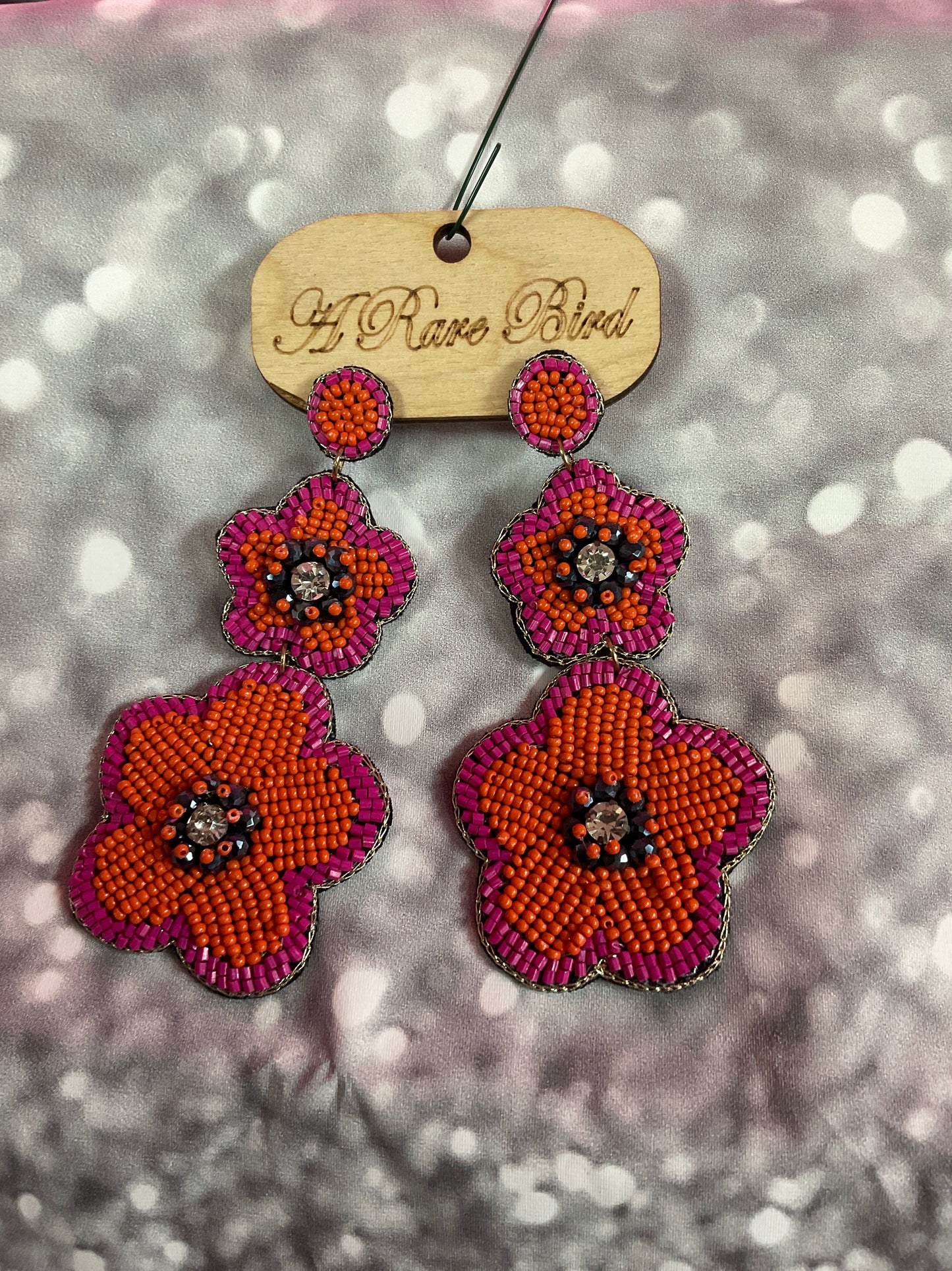 *A Rare Bird beaded fashion earrings