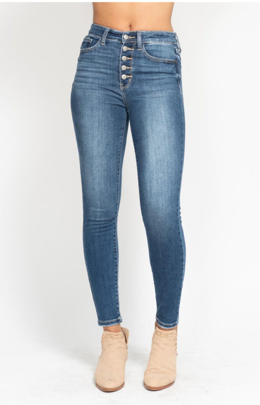 **Judy Blue Button Fly Skinny Jeans