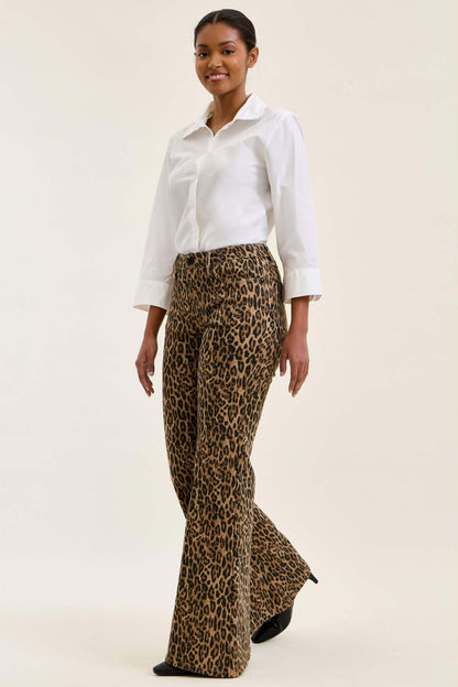 Judy Blue MR Jaqueline Flare Leopard Print