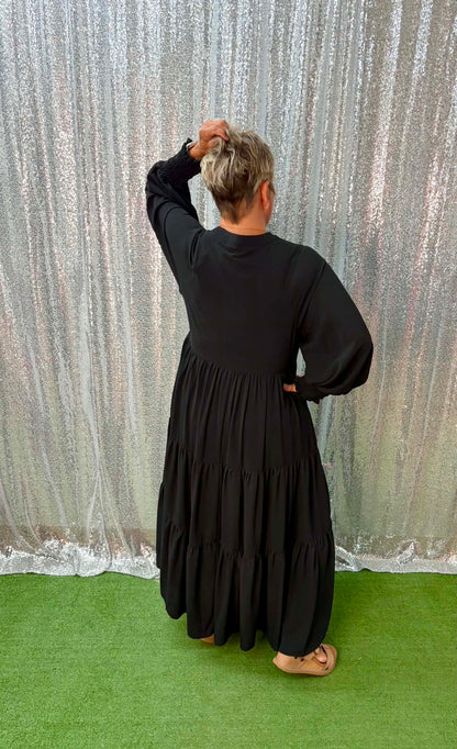 Umgee Tiered long sleeve dress