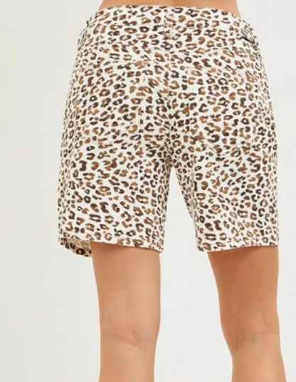 Risen Leopard Cream Shorts