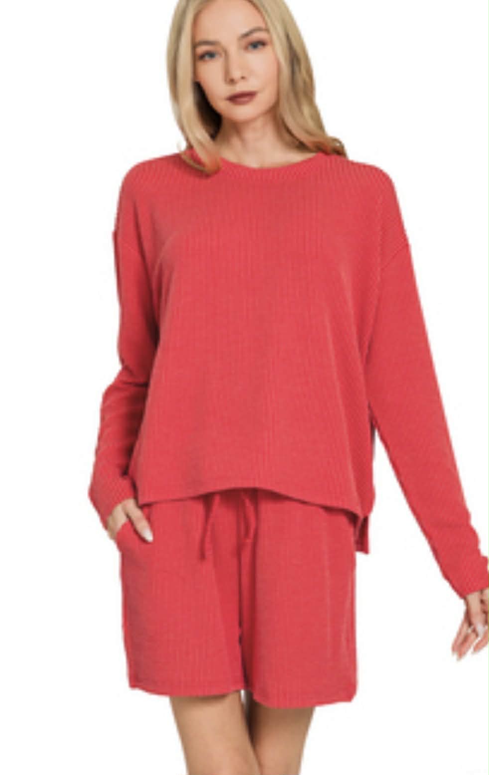 Zenana Short SET long sleeve PLUS