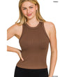 Zenana Ribbed slimming tank top