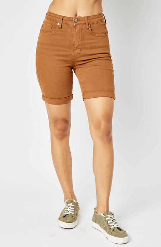 Judy Blue Tan Shorts Plus Size