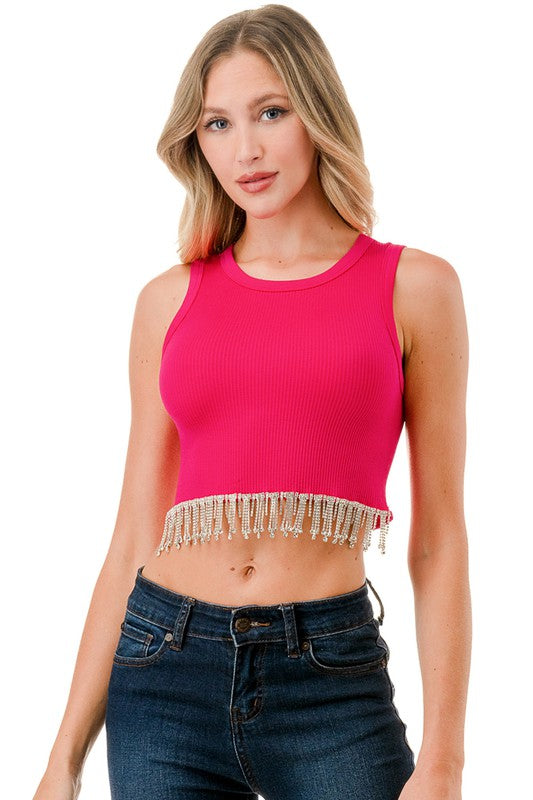 Seamless Rhinsetone Crop Tank