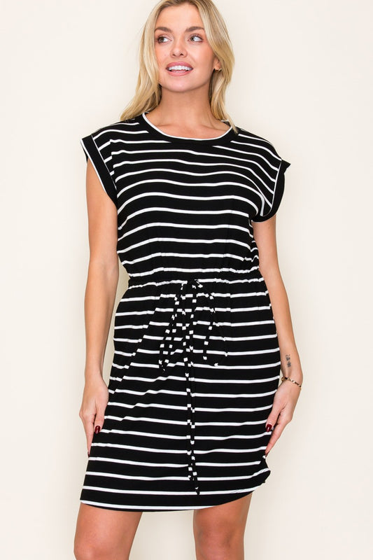 Striped Drawstring Dress