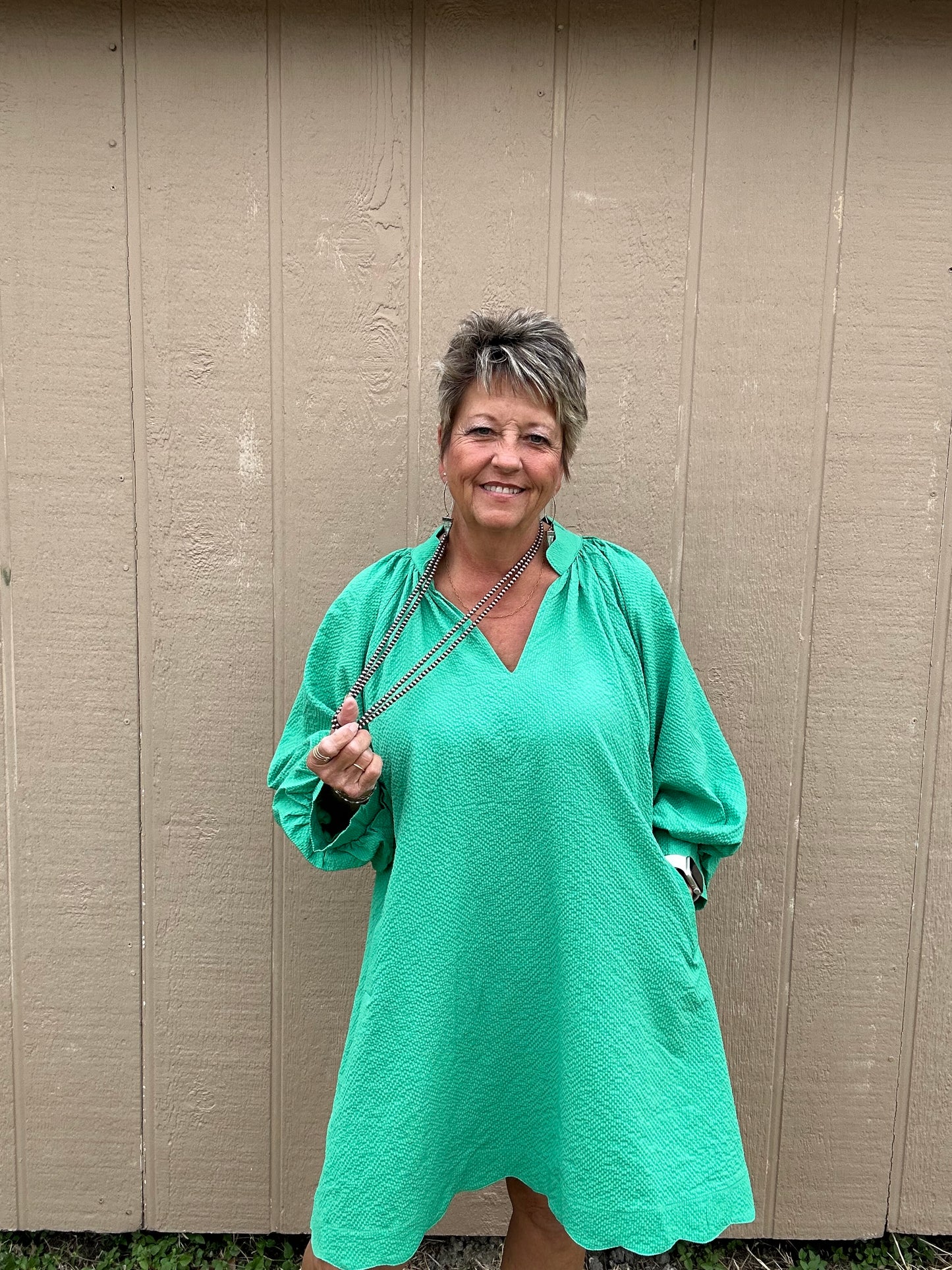 Umgee Scalloped Edge Dress