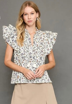 Umgee Ruffle Sleeve Top