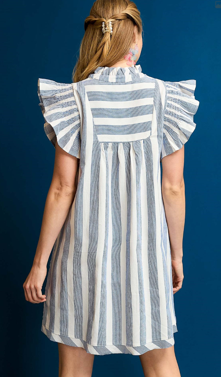 Umgee Sandstone Breeze Ruffle Sleeve Dress