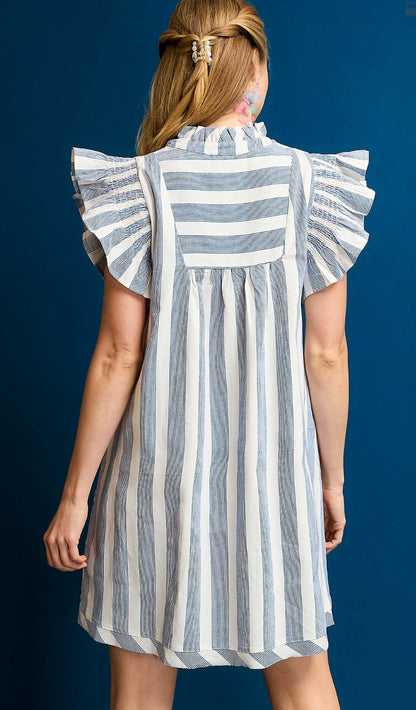 Umgee Sandstone Breeze Ruffle Sleeve Dress