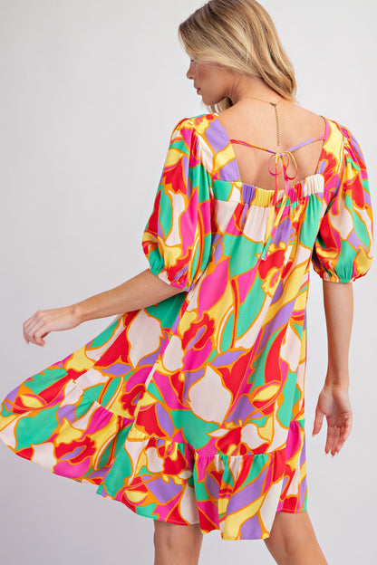 Easel Ruffle Bottom Dress