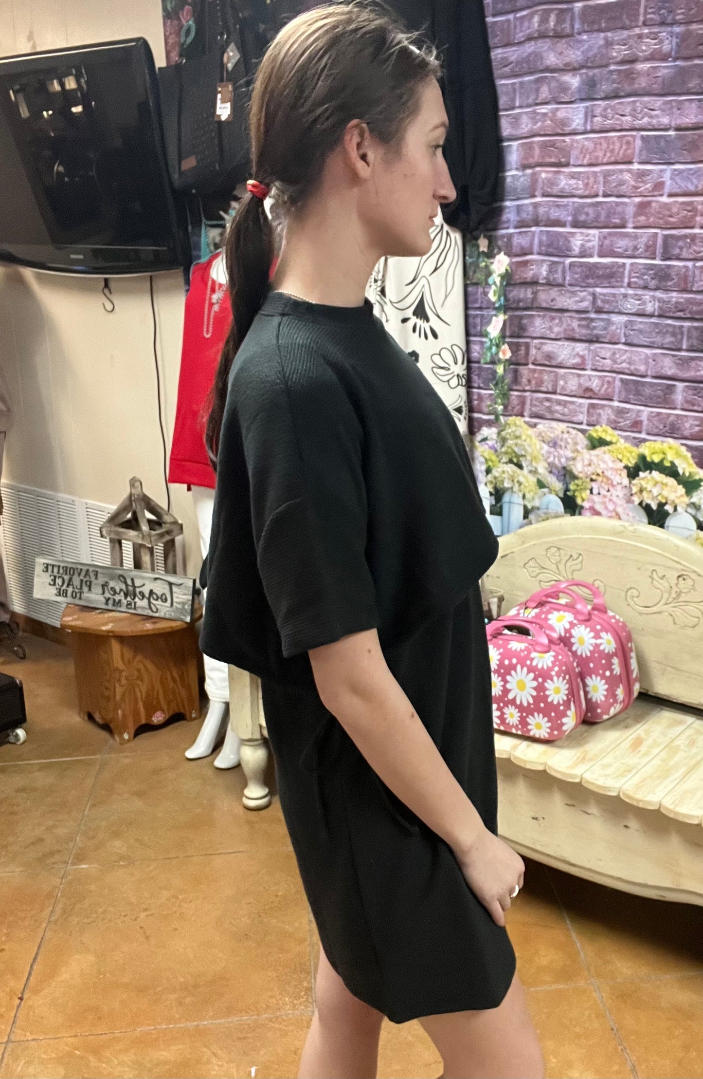 Cropped Tee Shirt Dress