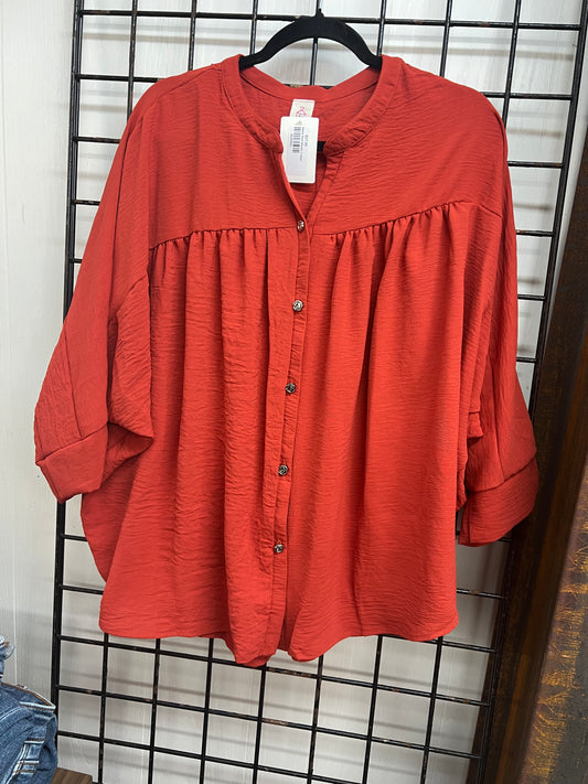 Half Sleeve Rust Blouse