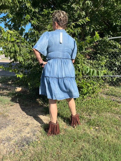 She + Sky Denim mini dress