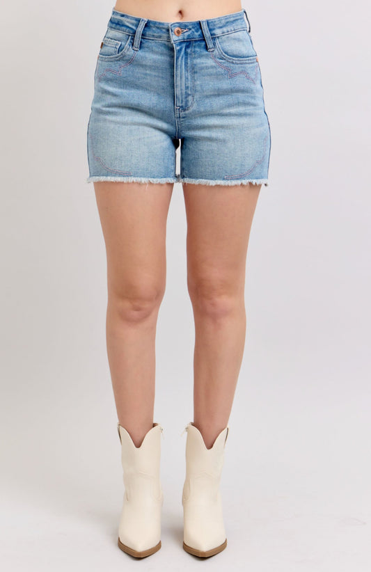 Judy Blue Western Embroidery Shorts