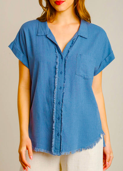 Umgee Button Up Fringe Top