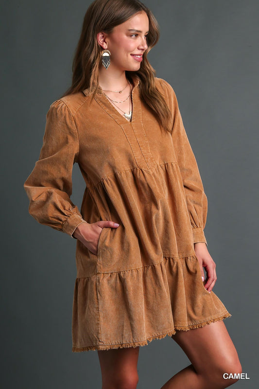 *Umgee Corduroy Dress - Plus size