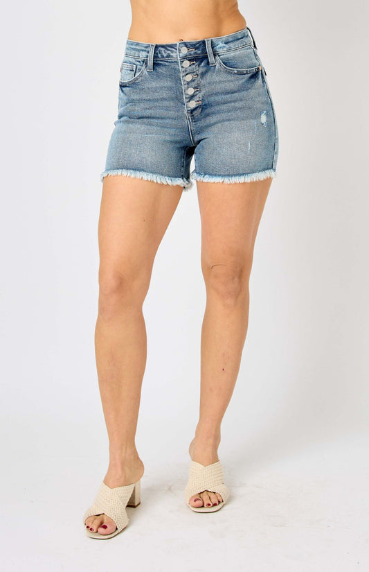Judy Blue Button Fly Shorts Plus Size