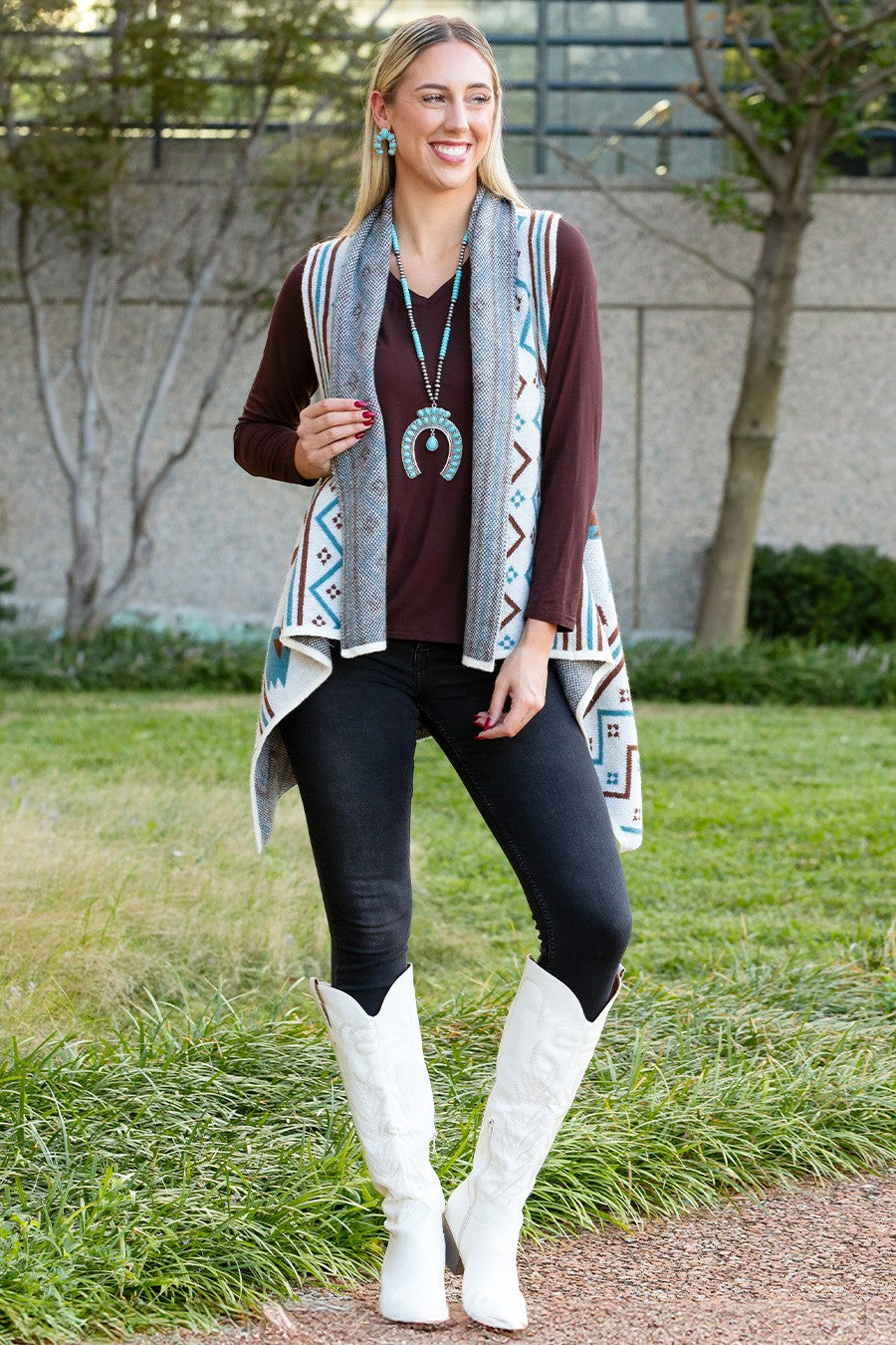 Geometric Western Vest