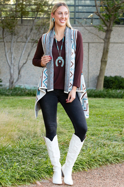 Geometric Western Vest