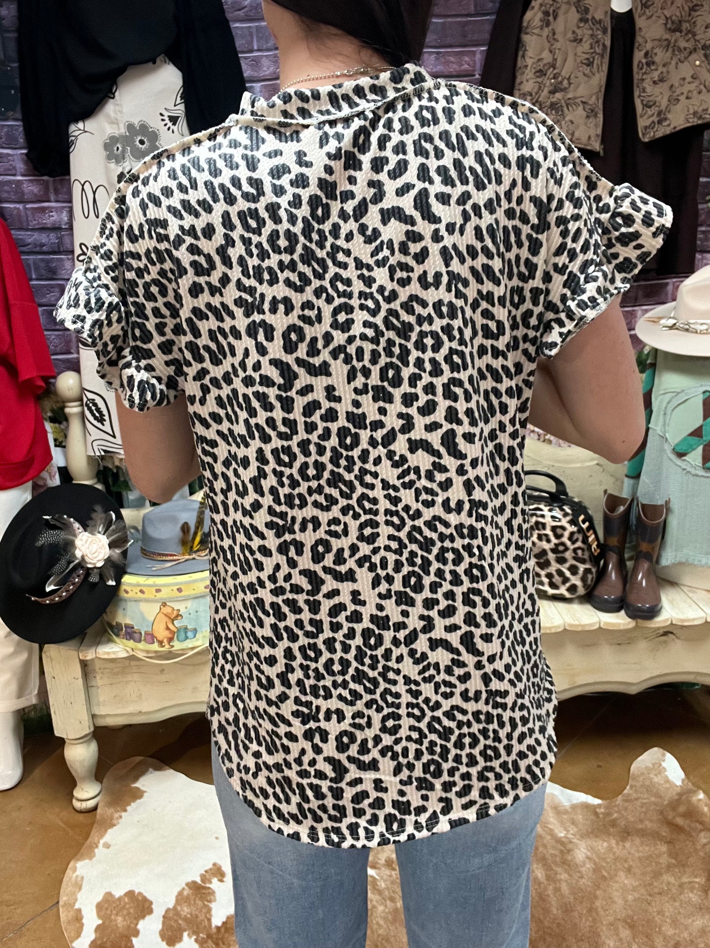 Heimish Ribbed Cheetah Top