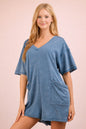 Very J mineral wash oversized romper