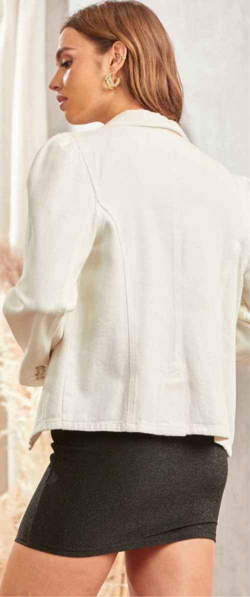 Puff Sleeves Denim Jacket