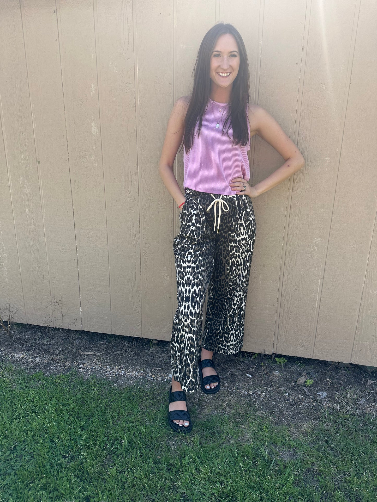 Leopard Wide Leg Sweapants