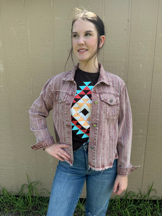 Raspberry Rhinestone Jacket