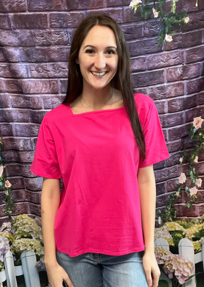 Square Neck Short Sleeve Top