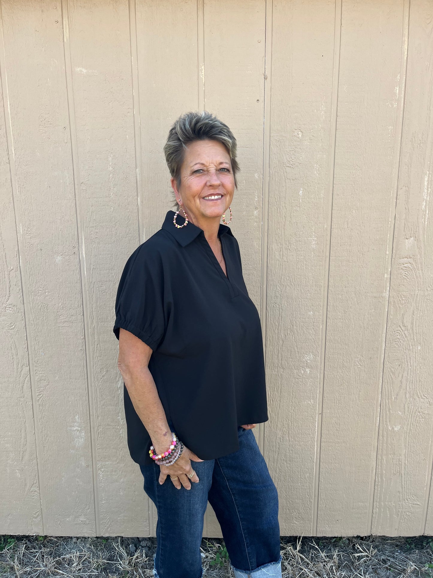 Bubble Sleeve Blouse