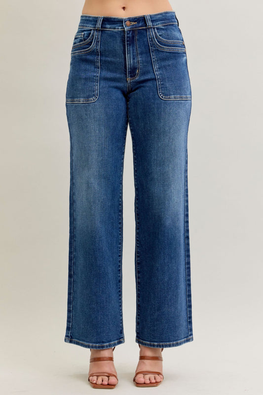 Judy Blue Double Pocket Straight Leg Jeans