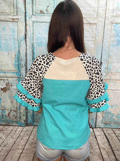 Waffle Knit Cheetah Top