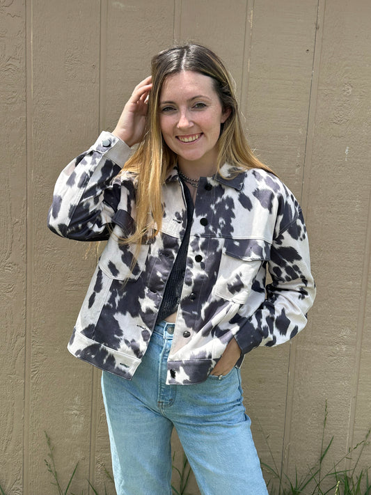 Cowhide print jacket