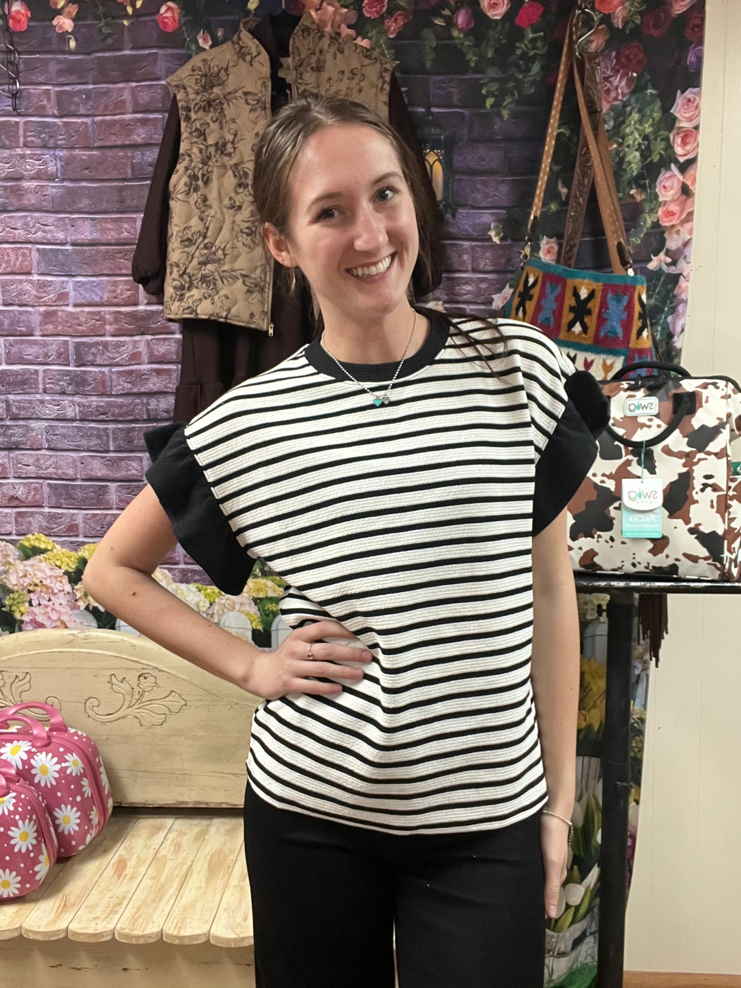 Ruffle Short Sleeve Top