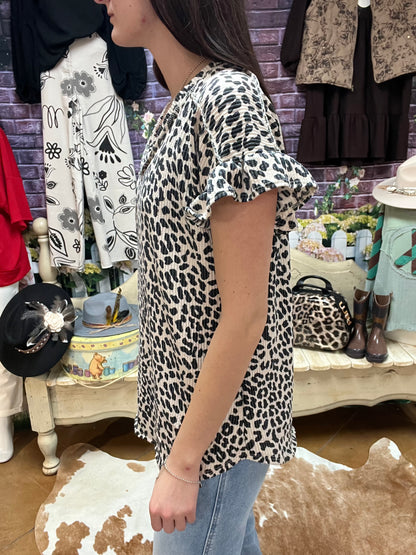 Heimish Ribbed Cheetah Top