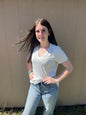 honey me Short Sleeve V Neck