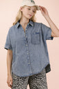 Very j Over sized Cambray shirt top