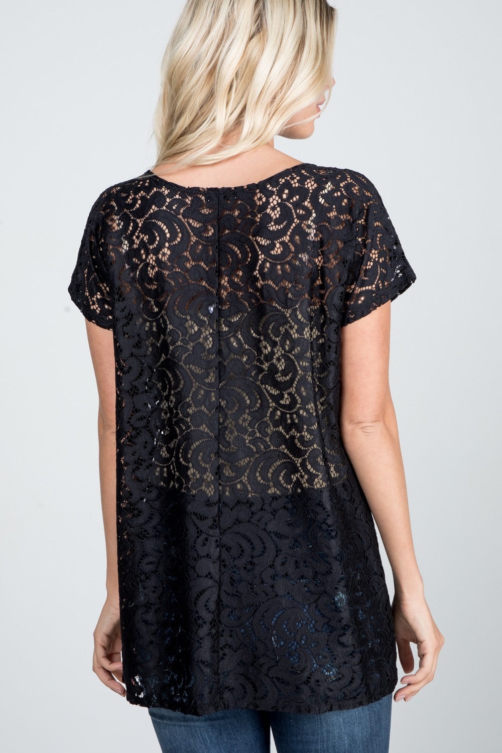Short Sleeve Lace Top