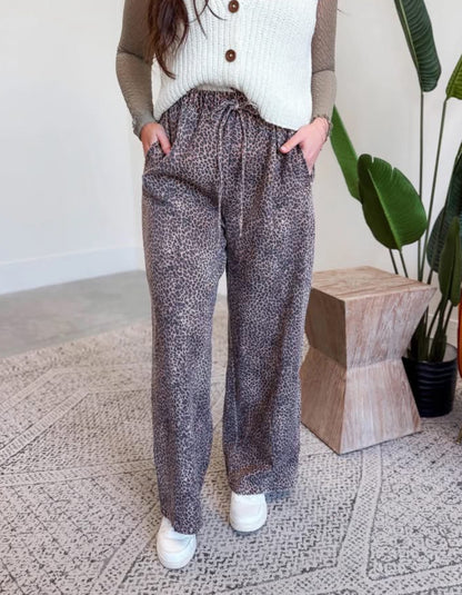 Leopard Wide Leg Pants