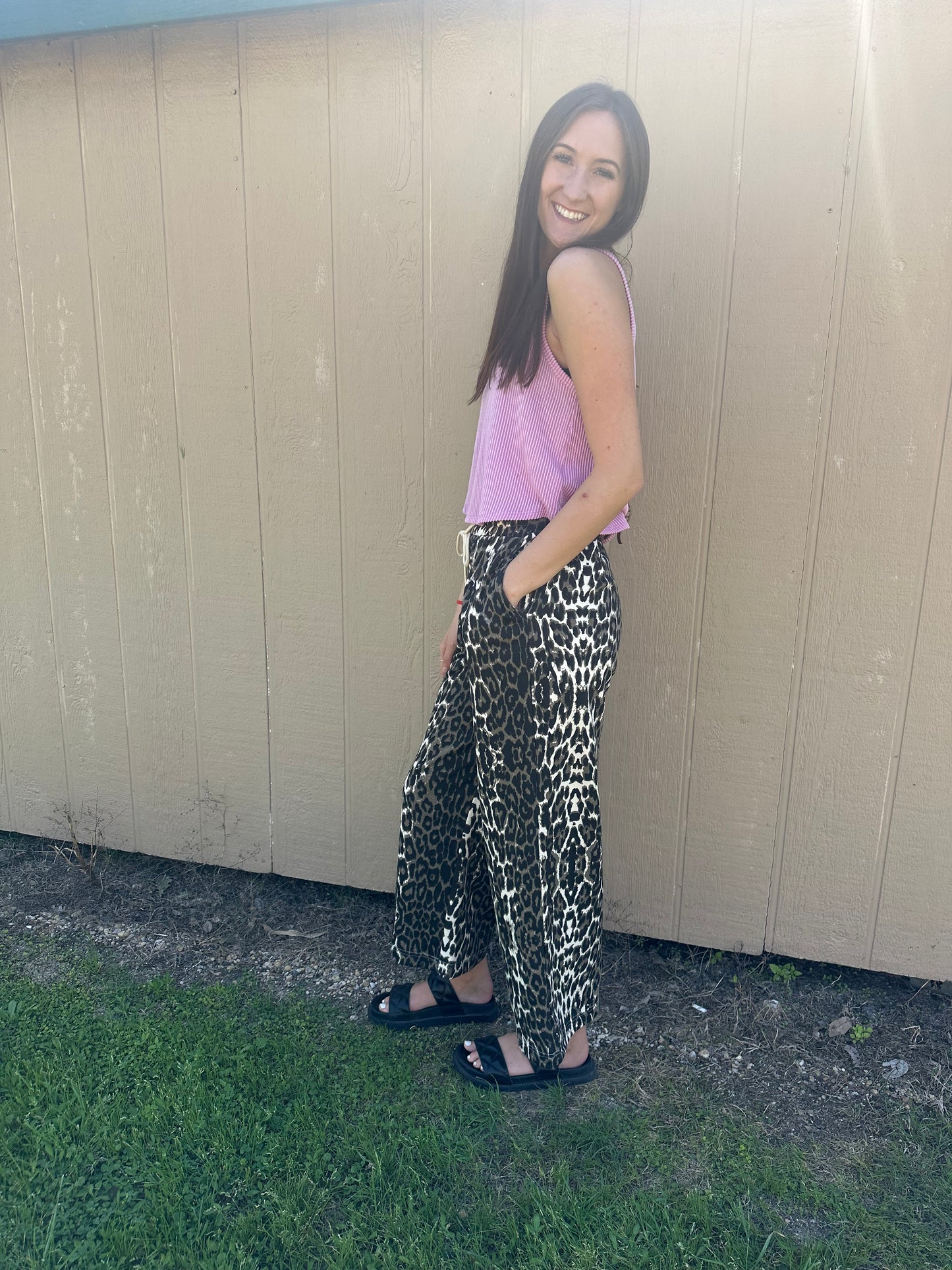 Leopard Wide Leg Sweapants