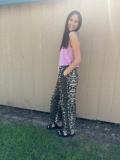 Leopard Wide Leg Sweapants