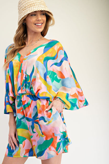 Easel Printed Challis Romper