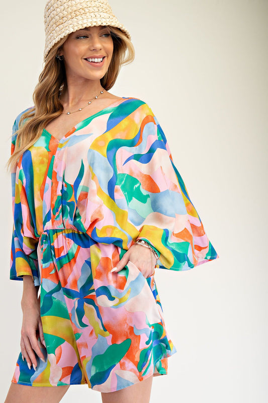 Easel Printed Challis Romper