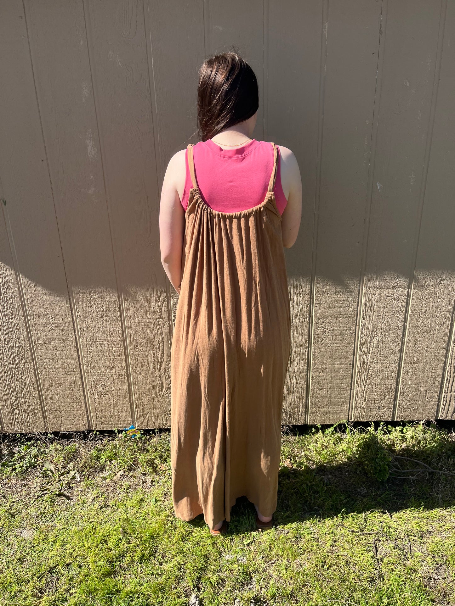 Loose fit wide leg jumpsuit