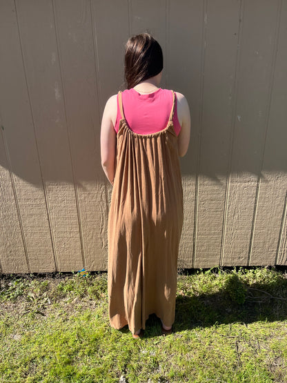 Loose fit wide leg jumpsuit