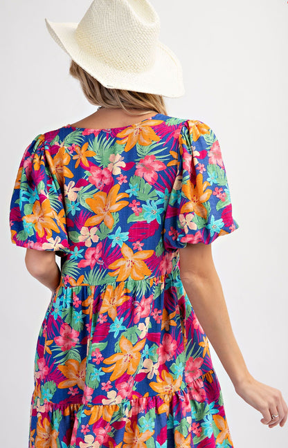 Easel Floral Blossom Dress Plus Size